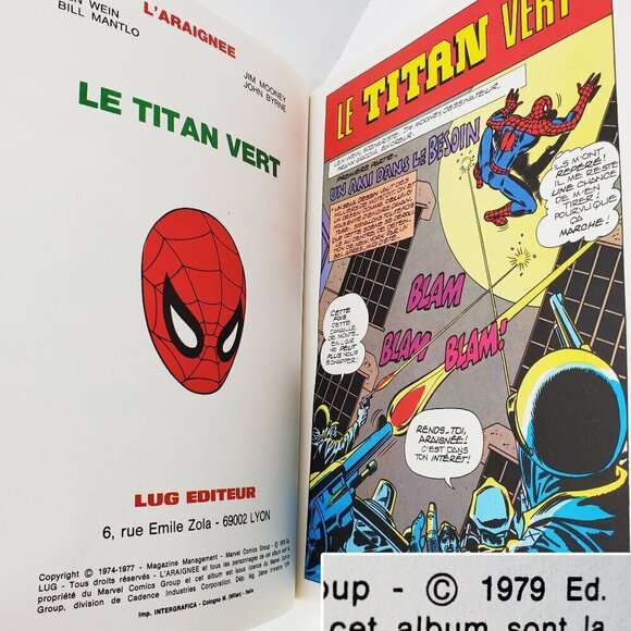 Marvel Spider-Man Hulk Comic Book LUG French 1979 Unread TPB L'Araignee Titan - Picture 2 of 9